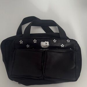 Hello Kitty Black Travel Bag with Floral Accents
